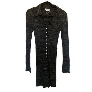 Lovers + Friends Pheonix Ribbed Long Sleeve Midi Dress Size Small